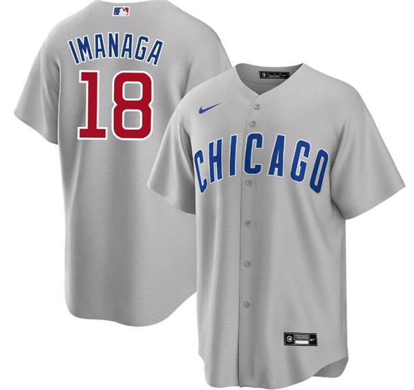 Men's Chicago Cubs #18 Shōta Imanaga Gray Cool Base Stitched Baseball Jersey